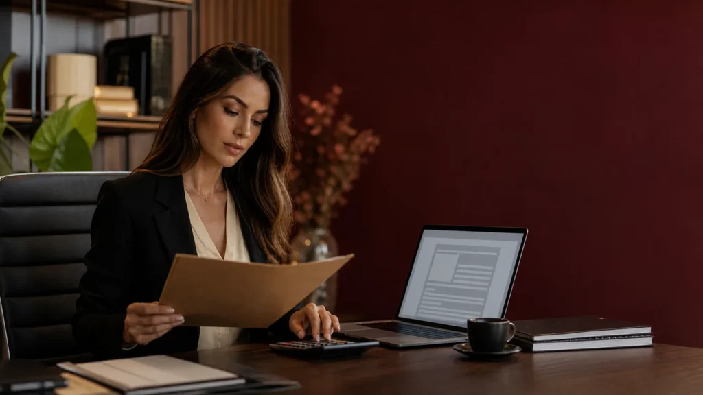 Criadora de conteúdo emitindo nota fiscal para receitas digitais